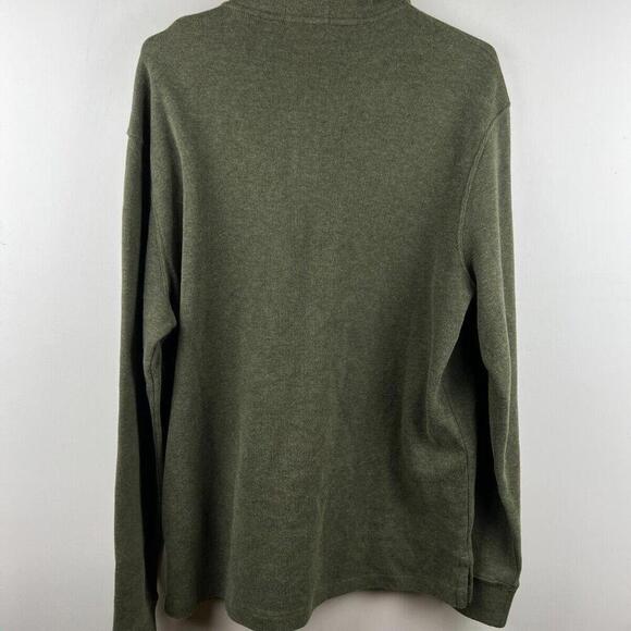 Polo Ralph Lauren Sweater Adult Large Olive 1/4 Zip Pullover Mock Neck Cotton - Picture 2 of 6